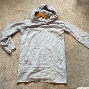 Athleta light gray hooded sweatshirt dress